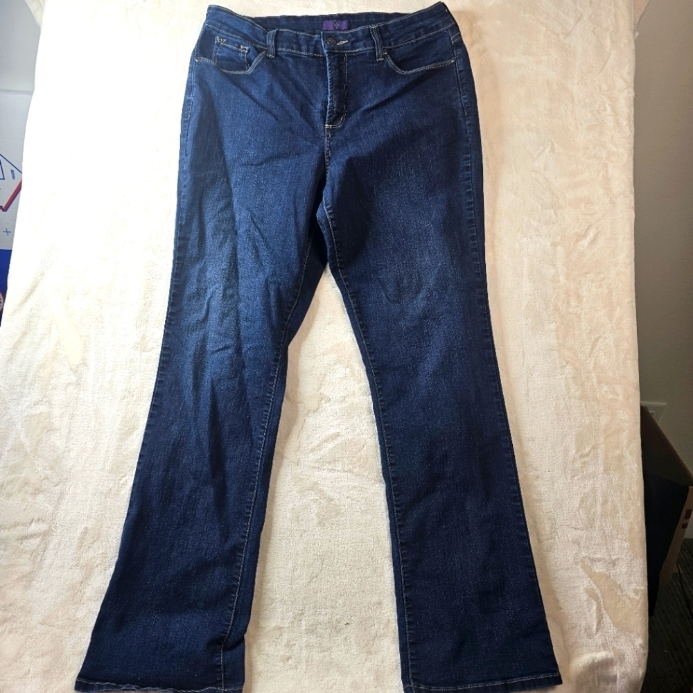 NYDJ Denim Bootcut Jeans Women’s 16 dark Wash western USA made